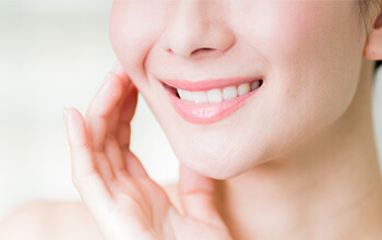 透明感のある素肌に